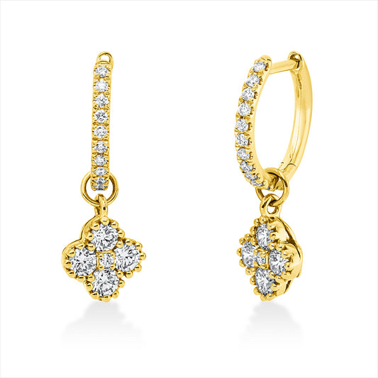 Ohrschmuck 18 kt GG, 34 Brill. 0,69 ct, TW-si