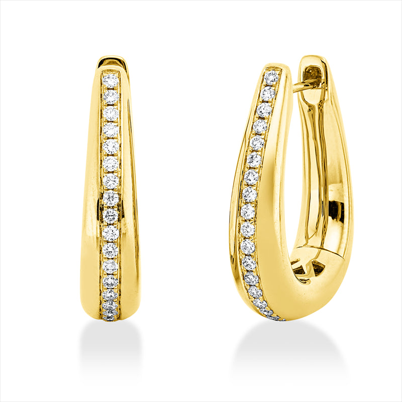 Creolen 18 kt GG, 36 Brill. 0,32 ct, TW-si