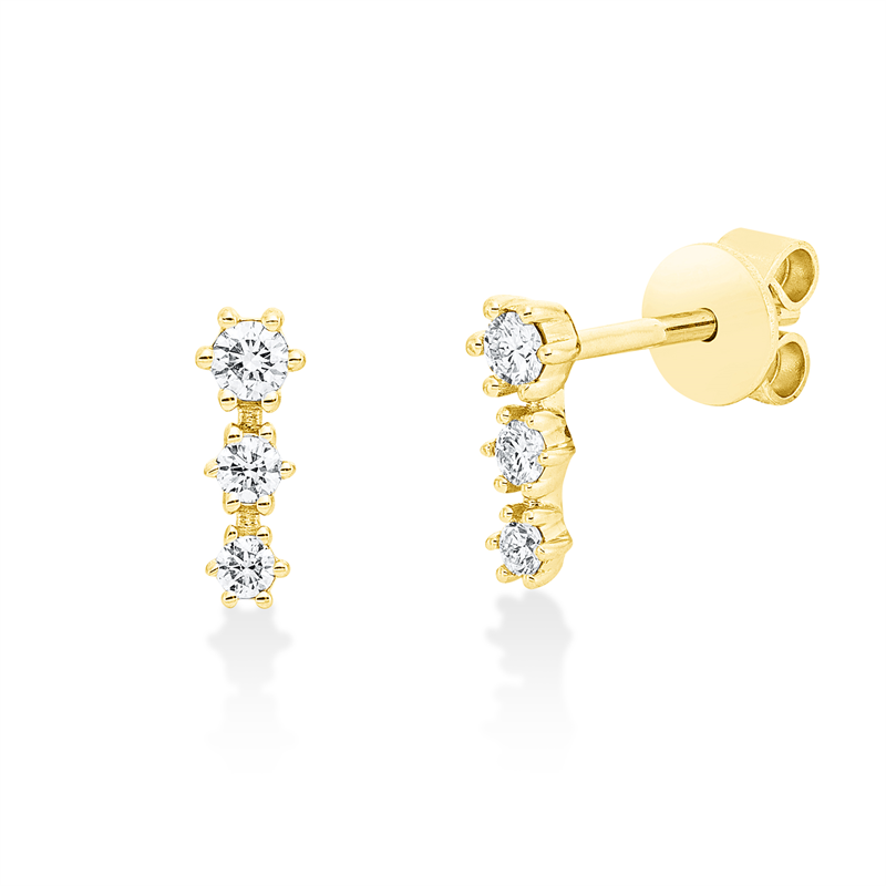 Ohrschmuck 18 kt GG, 6 Brill. 0,19 ct, TW-si