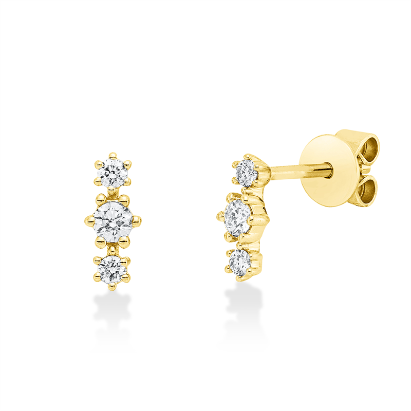Ohrschmuck 18 kt GG, 6 Brill. 0,20 ct, TW-si