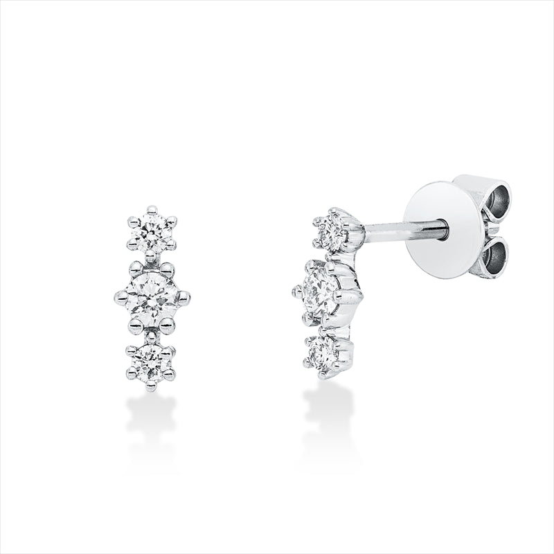 Ohrschmuck 18 kt WG, 6 Brill. 0,20 ct, TW-si