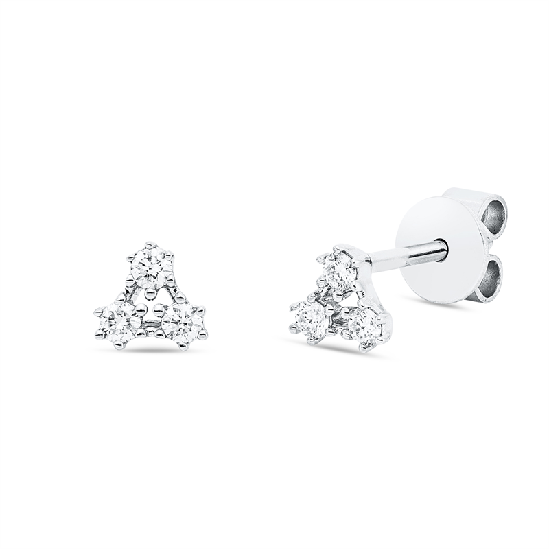 Ohrstecker 18 kt WG, 6 Brill. 0,13 ct, TW-si
