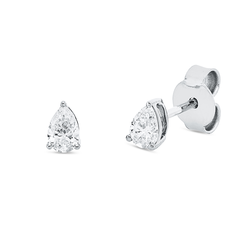 Ohrstecker 18 kt WG, 2 Tropfen 0,38 ct, TW-si