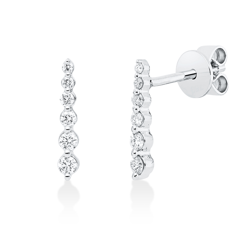 Ohrstecker 18 kt WG, 4 Brill. 0,12 ct, TW-si, 8 Brill. 0,08 ct, TW-si