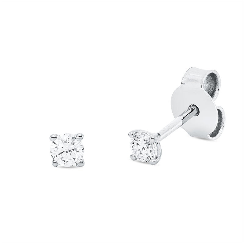 Ohrstecker 18 kt WG, 2 Brill. 0,20 ct, TW-si