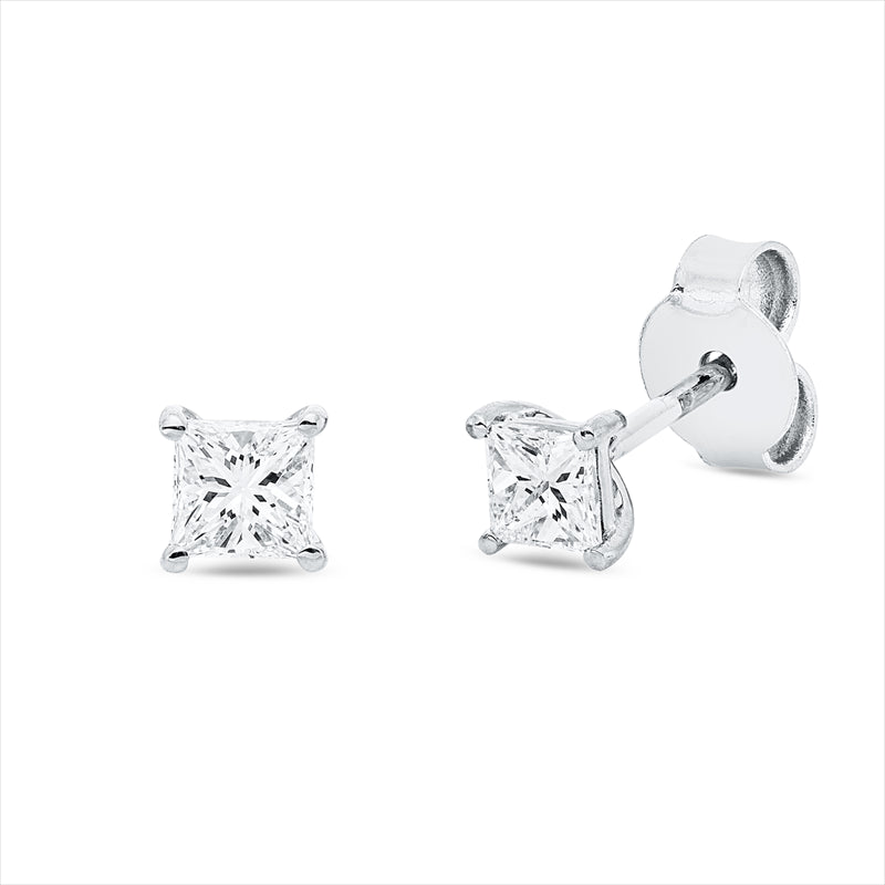 Ohrstecker 18 kt WG, 2 Princ. 0,47 ct, TW-si