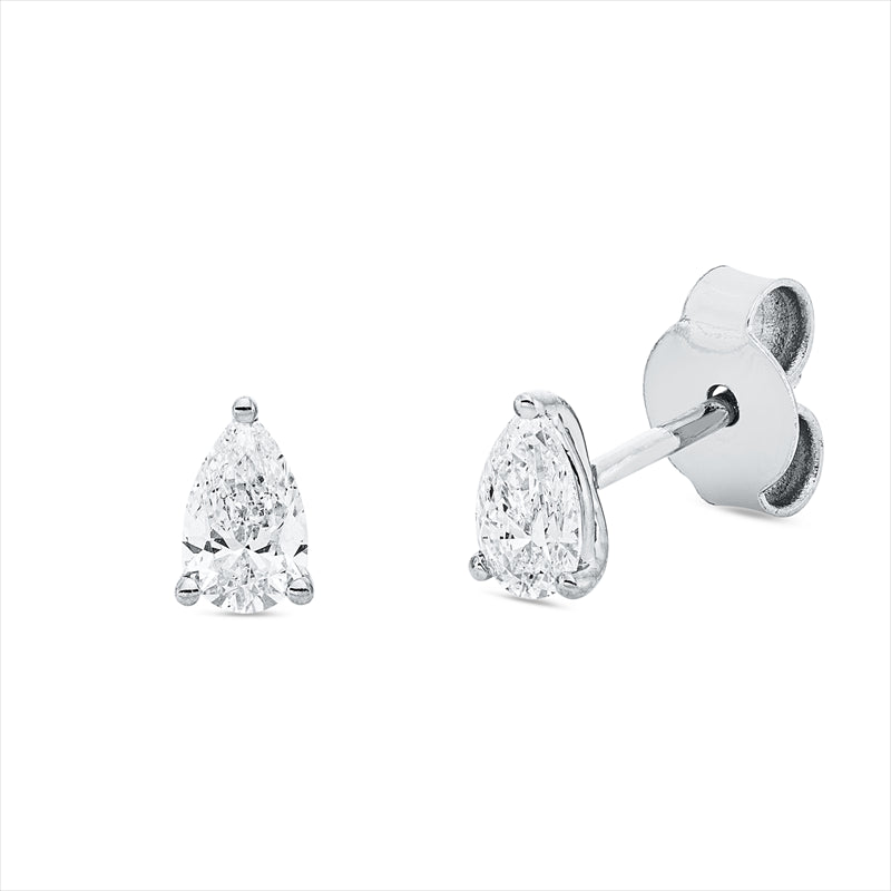 Ohrstecker 18 kt WG, 2 Tropfen 0,48 ct, TW-si