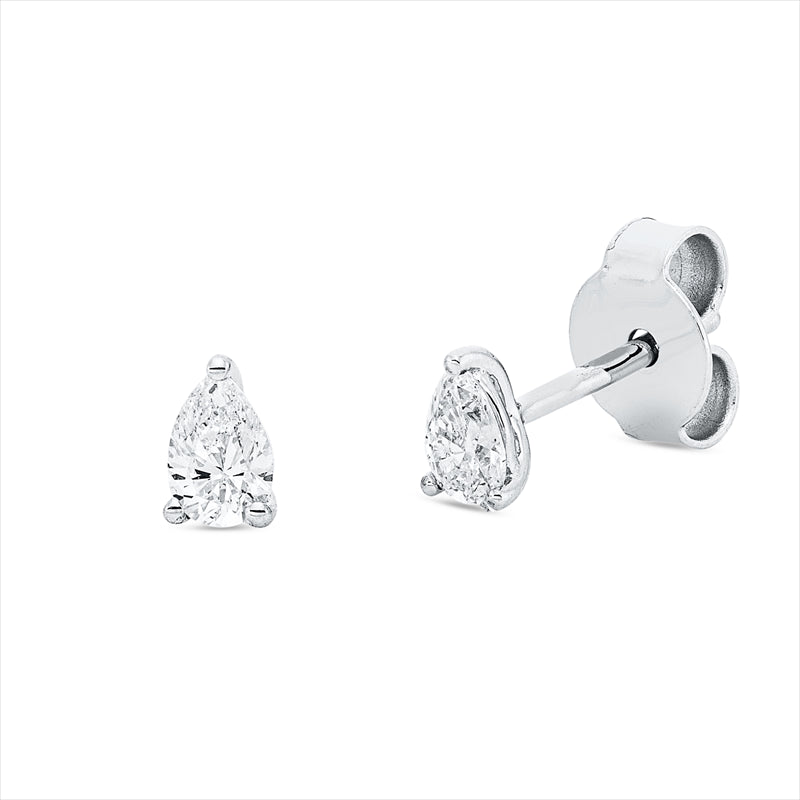 Ohrstecker 18 kt WG, 2 Tropfen 0,28 ct, TW-si