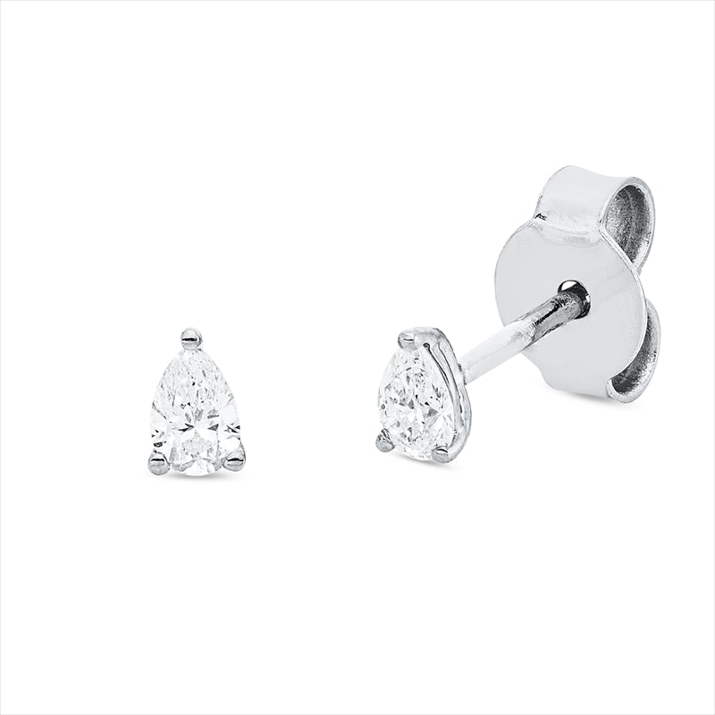 Ohrstecker 18 kt WG, 2 Tropfen 0,20 ct, TW-si