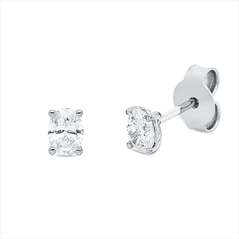 Ohrstecker 18 kt WG, 2 Oval 0,47 ct, TW-si