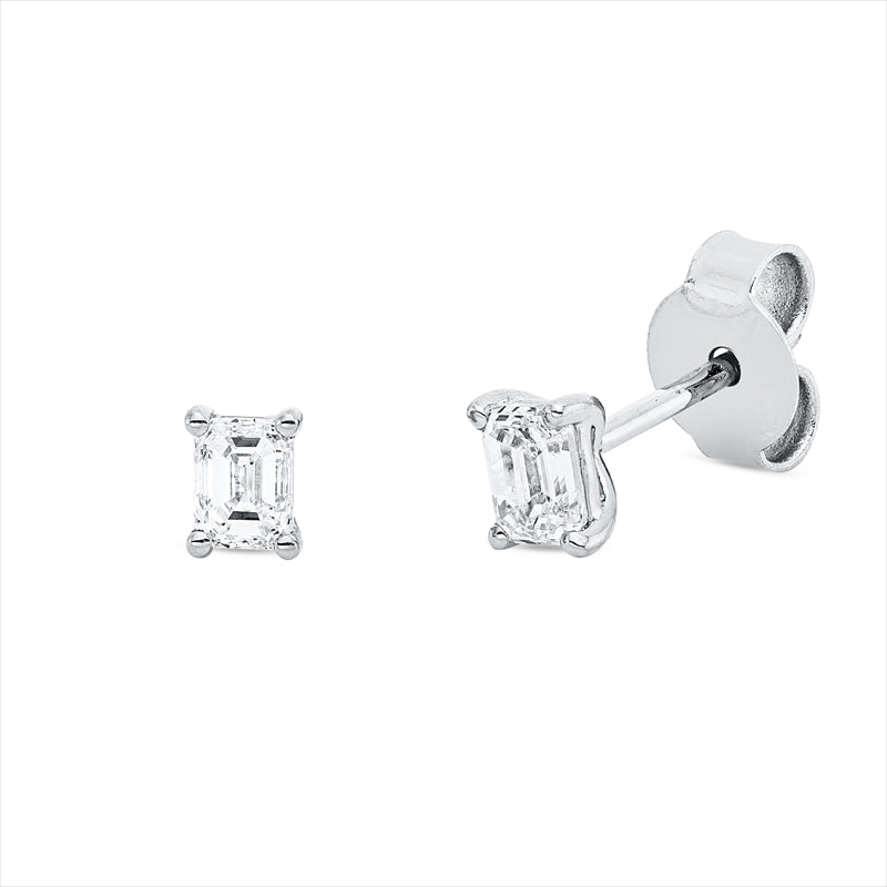 Ohrstecker 18 kt WG, 2 Sm.schliff 0,48 ct, TW-si