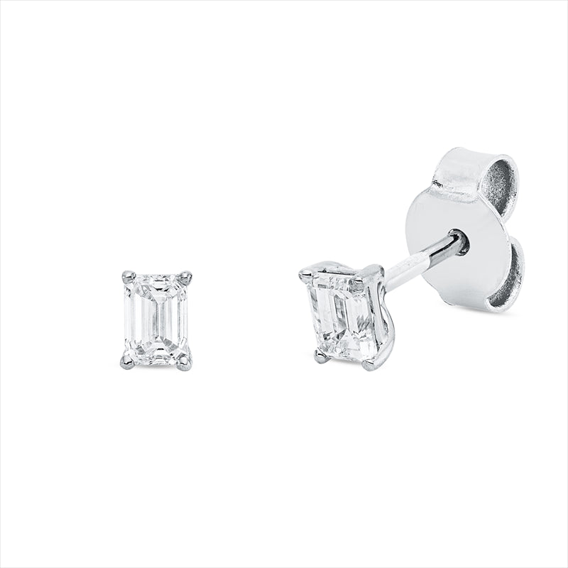 Ohrstecker 18 kt WG, 2 Sm.schliff 0,40 ct, TW-si