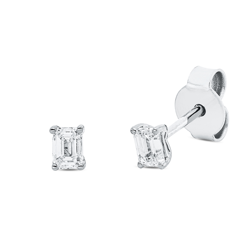 Ohrstecker 18 kt WG, 2 Sm.schliff 0,31 ct, TW-si