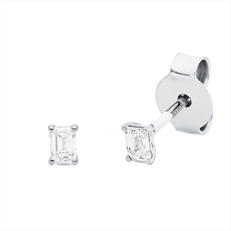 Ohrstecker 18 kt WG, 2 Sm.schliff 0,18 ct, TW-si