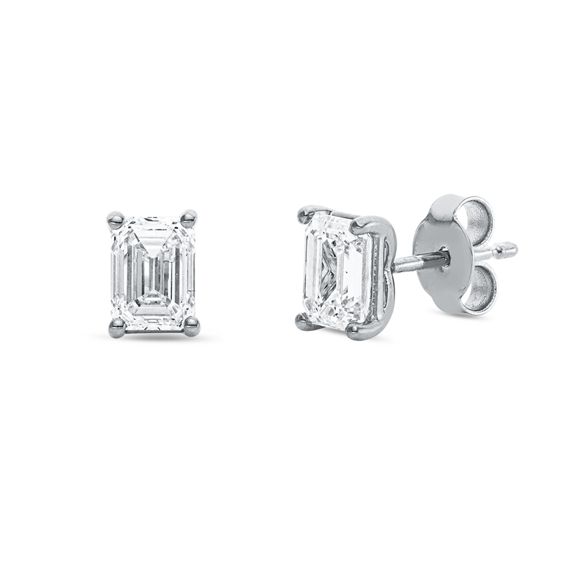 Ohrstecker 18 kt WG, GIA152573109 + GIA6525633610, 2 Sm.schliff 2,01 ct, TW-vs2