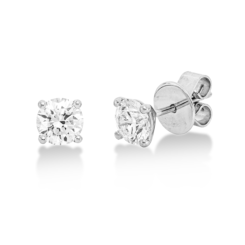 Ohrstecker 18 kt WG, GIA6521376333+GIA2527466455, 2 Brill. 1,00 ct, TW-vs2