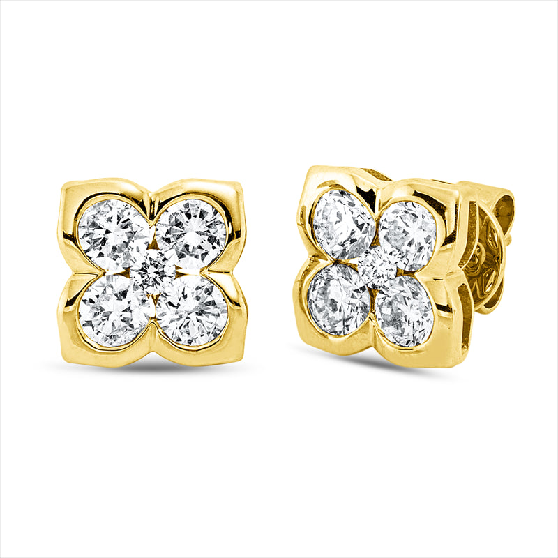 Ohrstecker 18 kt GG, 8 Brill. 1,63 ct, TW-si, 2 Brill. 0,09 ct, TW-pi