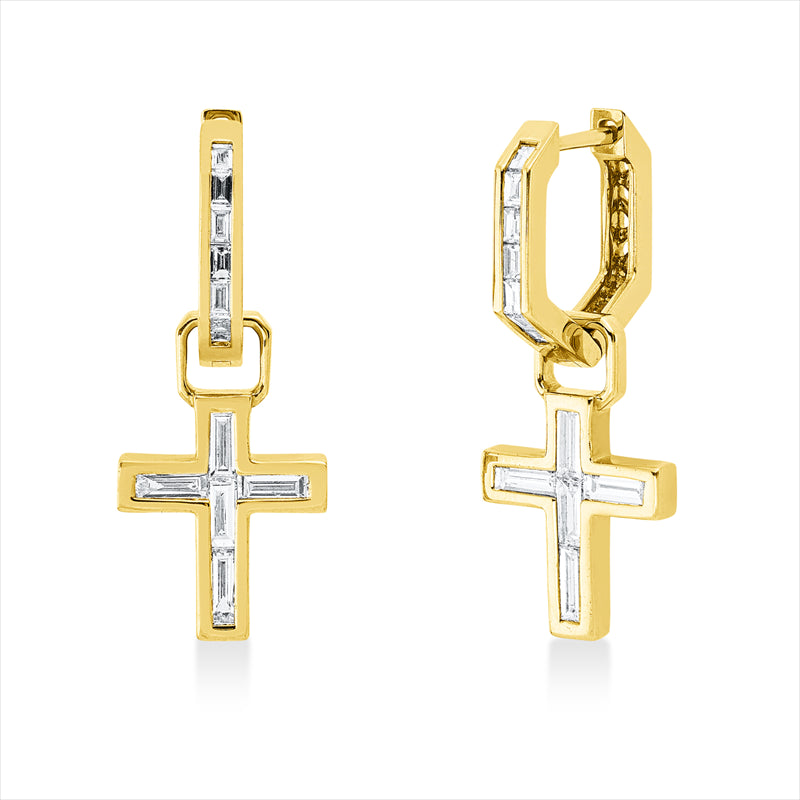 Ohrschmuck 18 kt GG, 24 Bag. 0,62 ct, TW-vsi/si