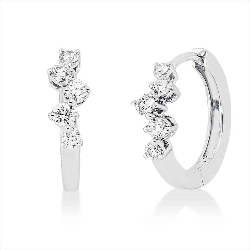 Creolen 18 kt WG, 10 Brill. 0,35 ct, TW-si