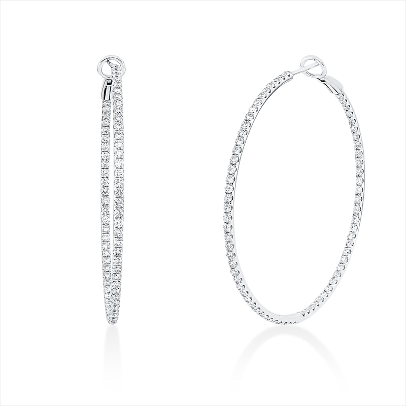 Creolen 18 kt WG, 142 Brill. 2,58 ct, TW-vsi/si