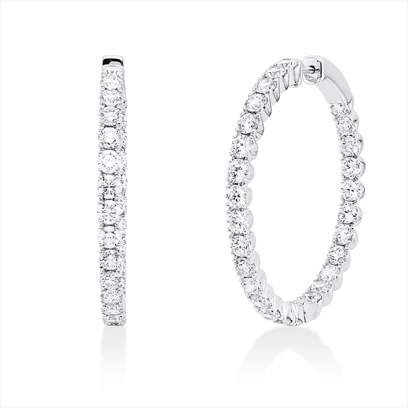 Creolen 18 kt WG, 66 Brill. 2,93 ct, TW-vsi