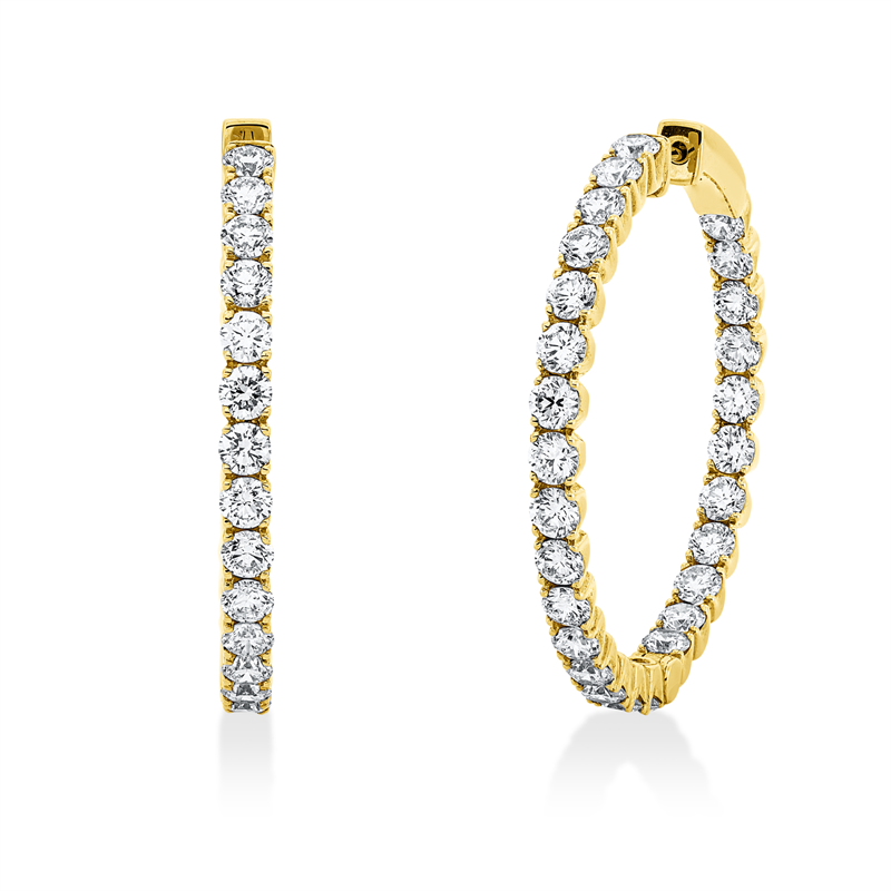 Creolen 18 kt GG, 54 Brill. 5,50 ct, TW-vsi