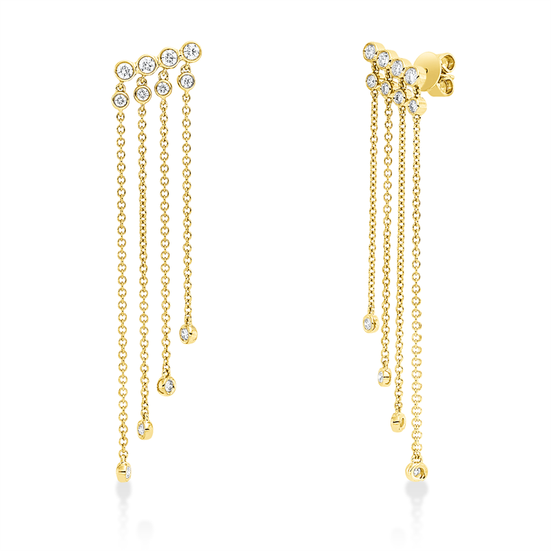 Ohrschmuck 14 kt GG, 8 Brill. 0,27 ct, TW-si, 16 Brill. 0,26 ct, TW-si
