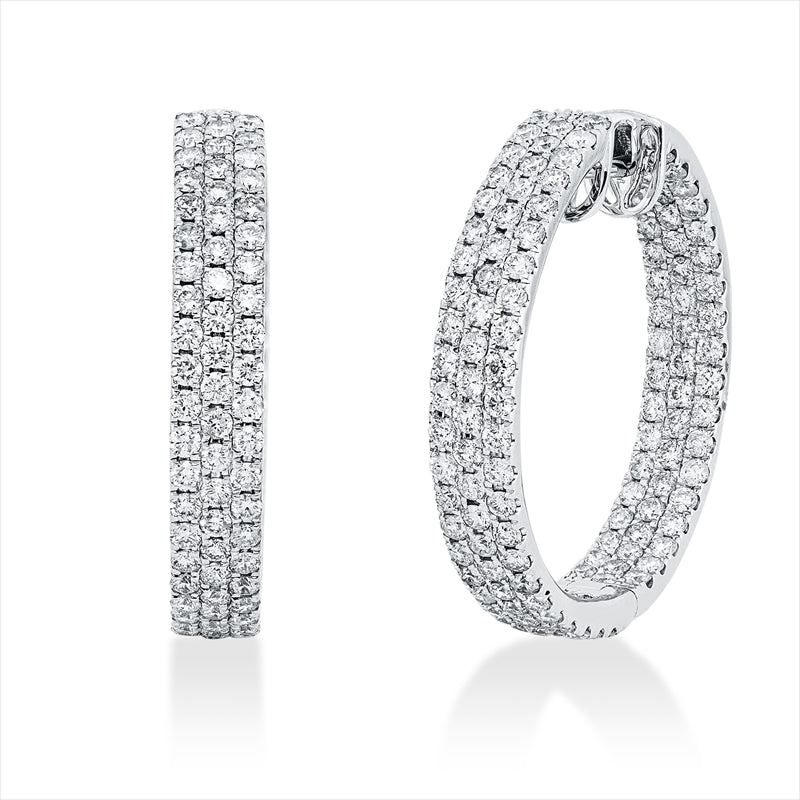 Creolen 14 kt WG, 242 Brill. 2,80 ct, TW-pi