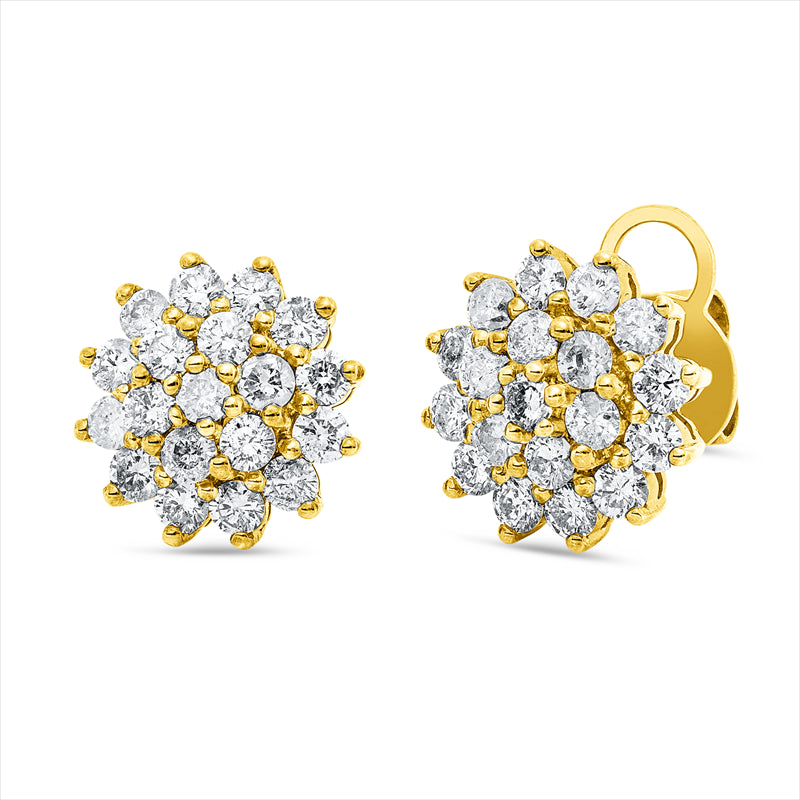 Ohrstecker 18 kt GG, 38 Brill. 1,72 ct, TW-si