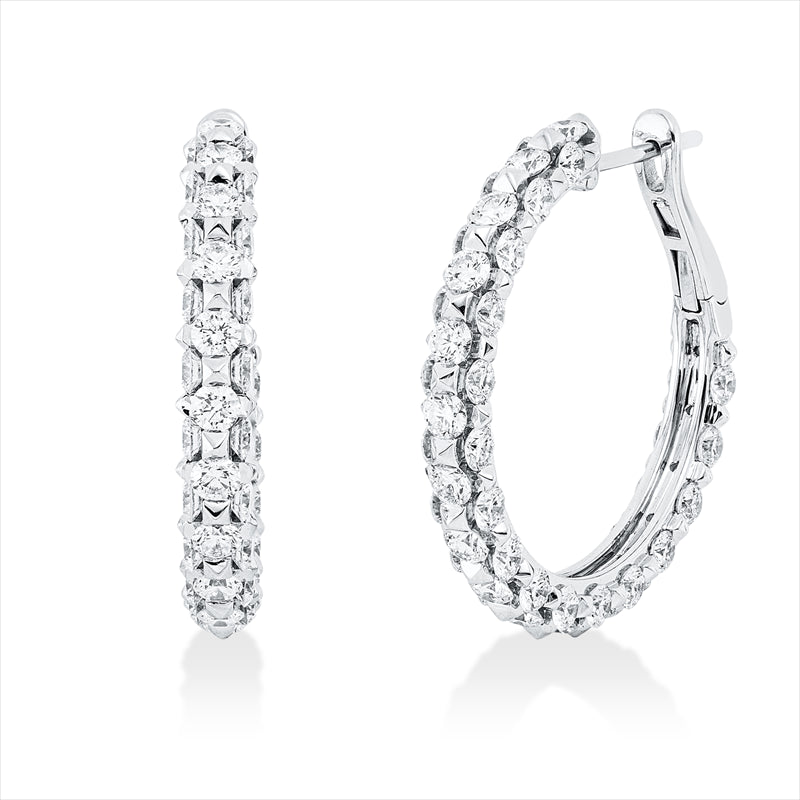 Creolen 18 kt WG, 23 Brill. 1,16 ct, TW-si, 75 Brill. 3,26 ct, TW-si