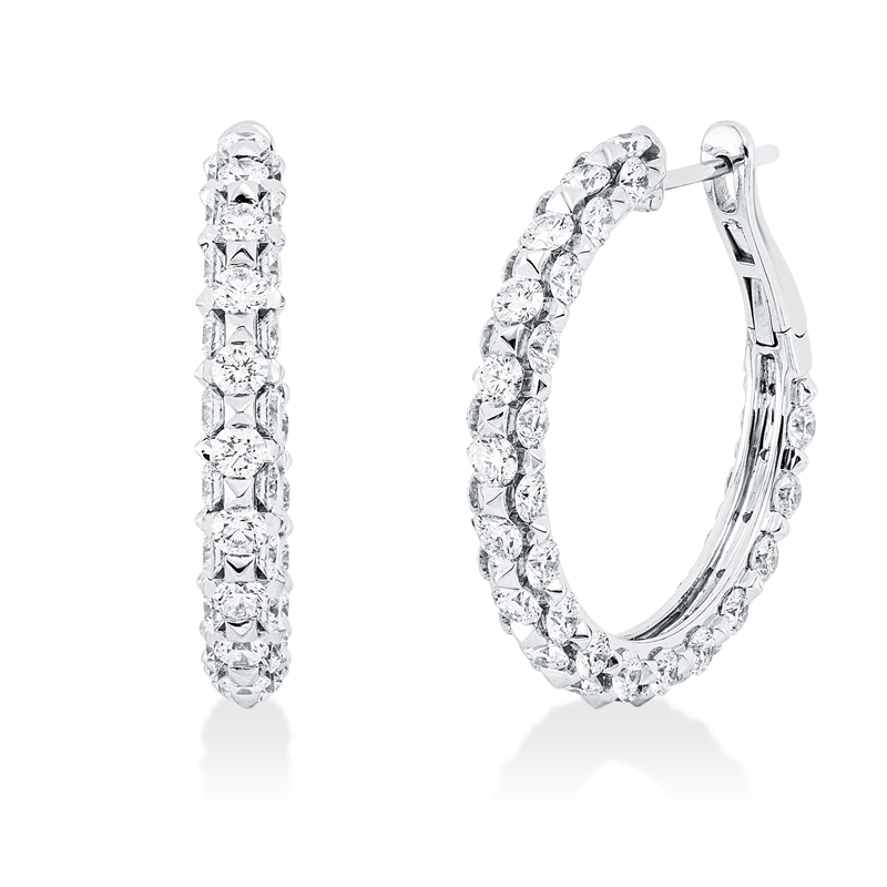 Creolen 18 kt WG, 23 Brill. 1,16 ct, TW-si, 75 Brill. 3,26 ct, TW-si