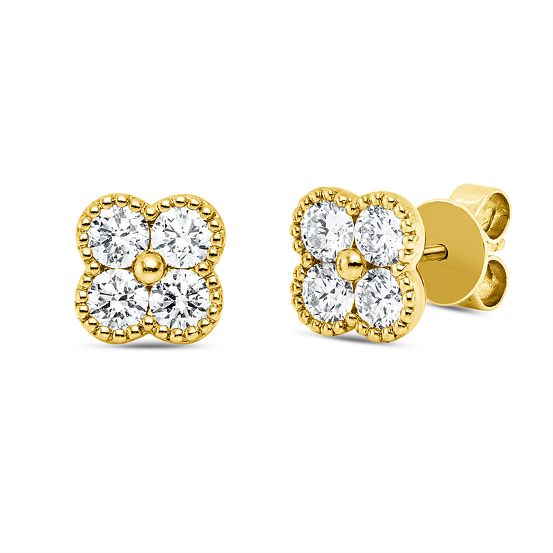 Ohrstecker 18 kt GG, 8 Brill. 1,27 ct, TW-si