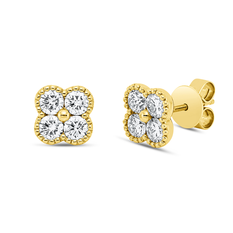 Ohrstecker 18 kt GG, 8 Brill. 1,27 ct, TW-si