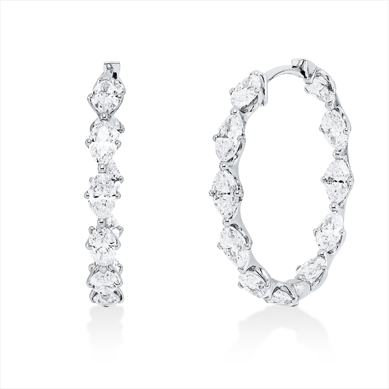 Creolen 18 kt WG, 22 Nav. 2,93 ct, D/TW-vsi