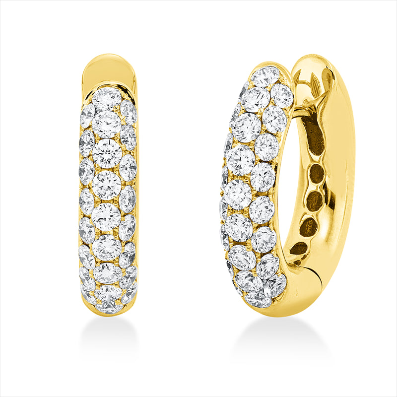 Creolen 18 kt GG, 50 Brill. 1,45 ct, TW-si