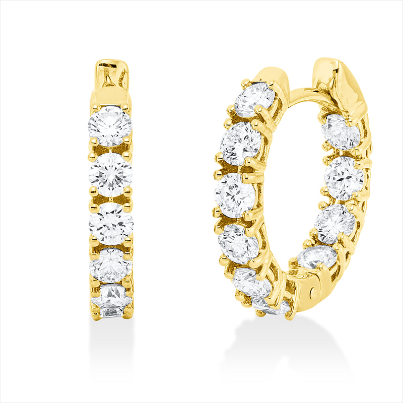 Creolen 18 kt GG, 20 Brill. 1,63 ct, TW-vsi