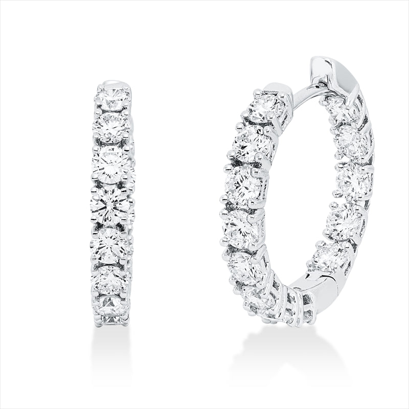 Creolen 18 kt WG, 26 Brill. 2,13 ct, TW-vsi