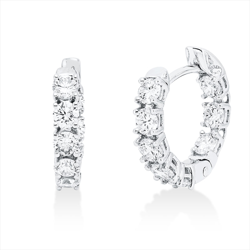 Creolen 18 kt WG, 16 Brill. 1,31 ct, TW-vsi