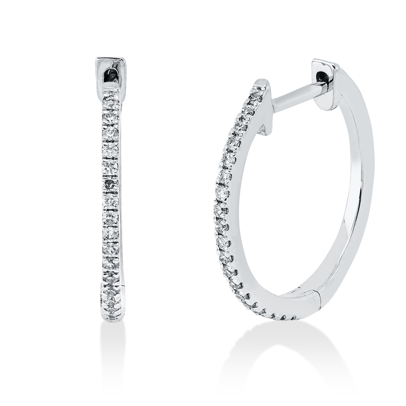 Creolen 18 kt WG, 38 Brill. 0,12 ct, TW-pi