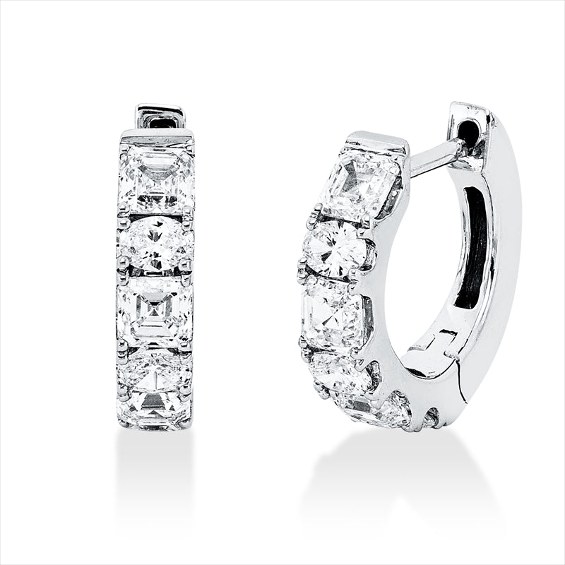 Creolen 18 kt WG, 12 Fant-Schl. 1,16 ct, TW-vsi