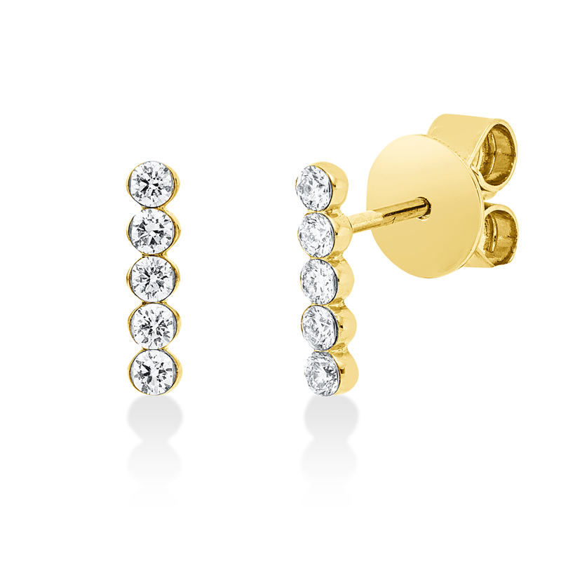 Ohrstecker 18 kt GG, 10 Brill. 0,24 ct, I-si