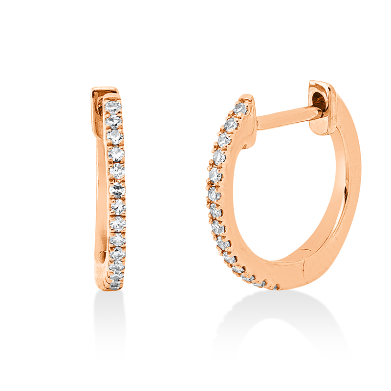 Creolen 18 kt RG, 28 Dia. 0,08 ct, I-si