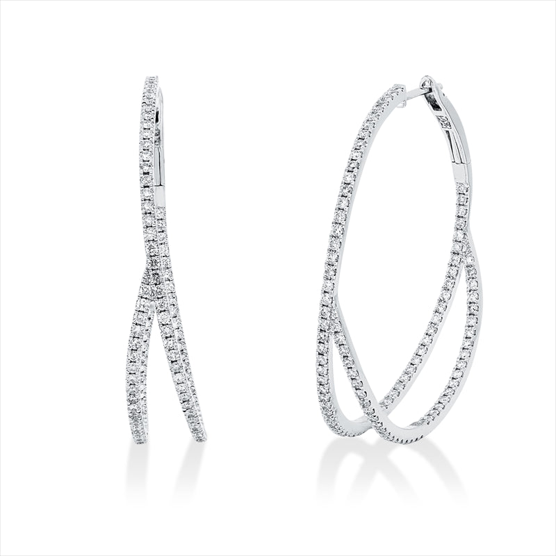 Creolen 18 kt WG, 212 Brill. 1,62 ct, TW-si