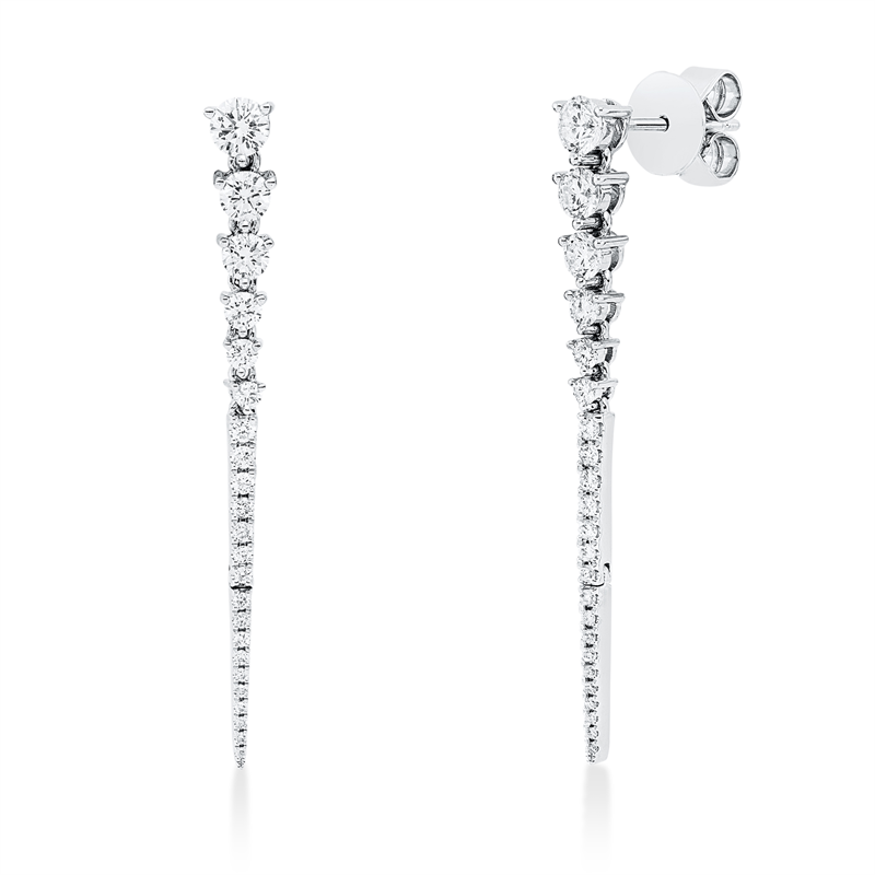 Ohrschmuck 18 kt WG, 46 Brill. 0,92 ct, TW-si