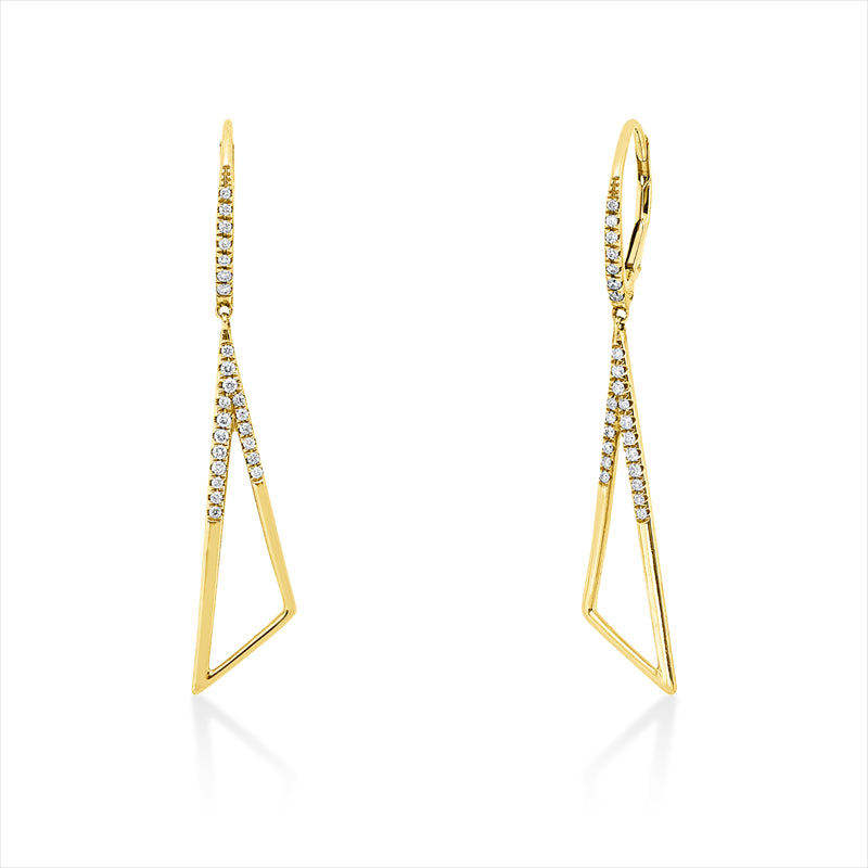 Ohrschmuck 18 kt GG, 48 Brill. 0,24 ct, I-si/pi