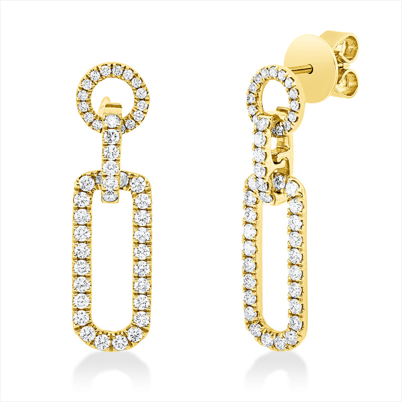 Ohrschmuck 18 kt GG, 92 Brill. 0,86 ct, TW-vsi/si