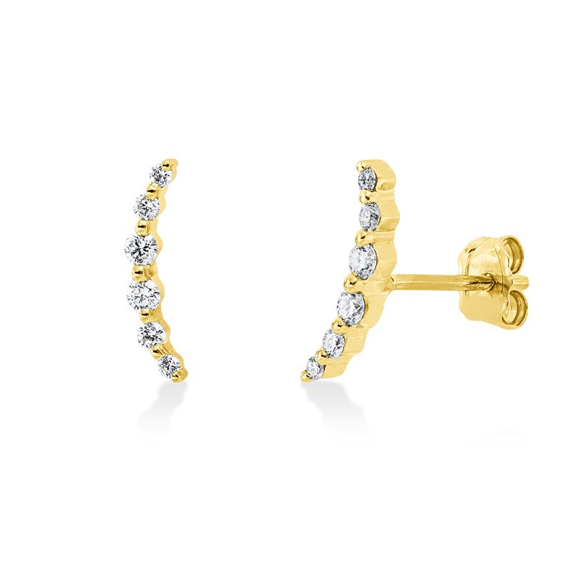 Ohrstecker 18 kt GG, 12 Brill. 0,17 ct, W-si