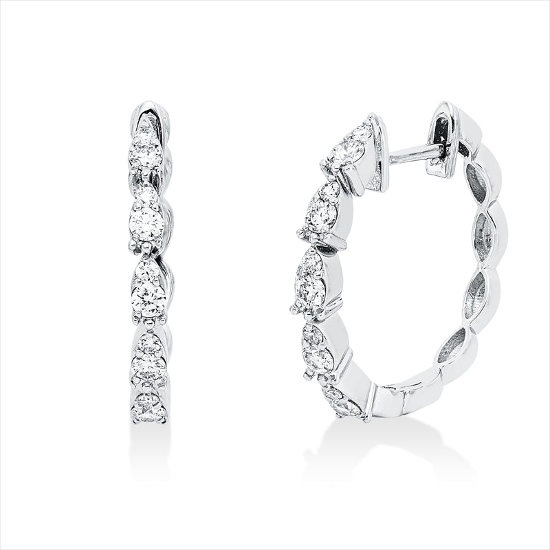 Creolen 18 kt WG, 20 Brill. 0,43 ct, F-si