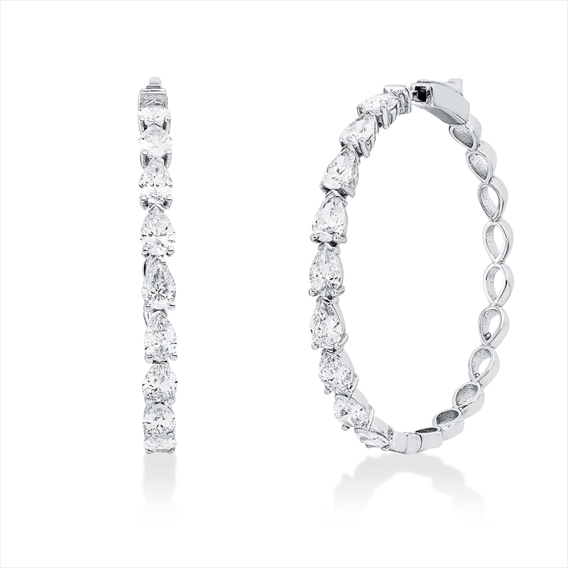 Creolen 18 kt WG, 18 Tropfen 2,80 ct, TW-si