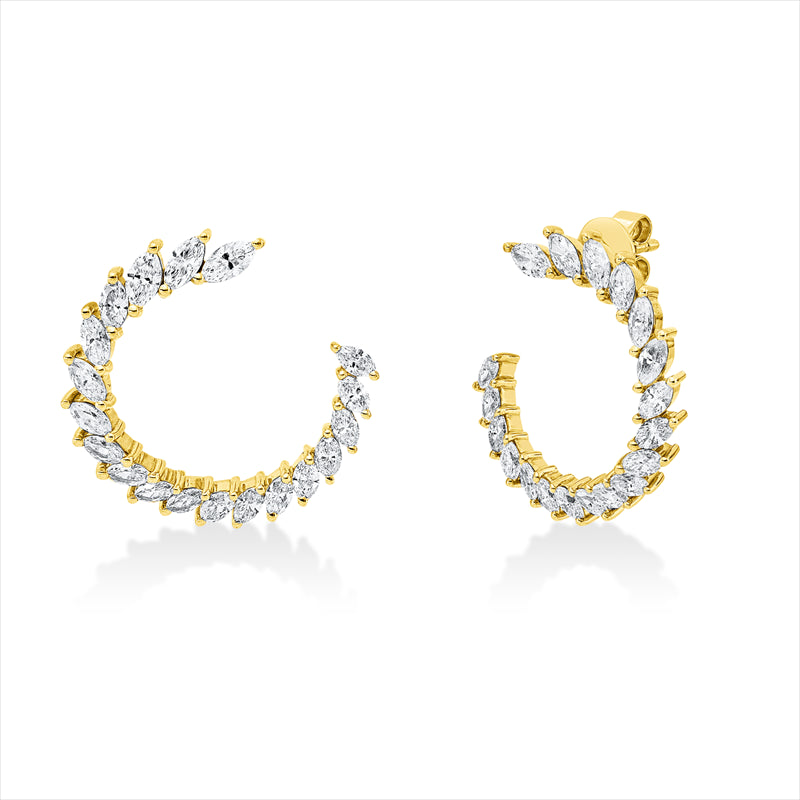 Ohrstecker 18 kt GG, 38 Nav. 1,64 ct, TW-vsi/si